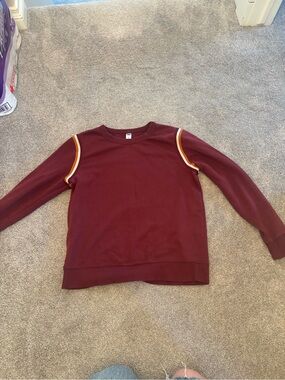 Old Navy Maroon Crewneck Sweater with Gold Trim